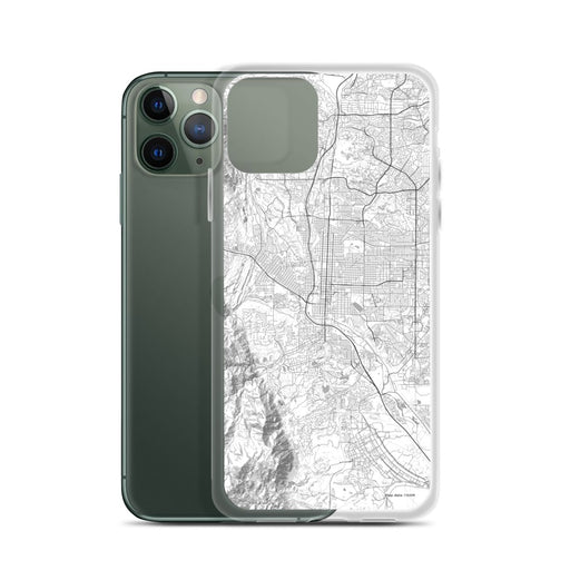 Custom Colorado Springs Colorado Map Phone Case in Classic on Table with Laptop and Plant