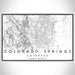 Colorado Springs Colorado Map Print Landscape Orientation in Classic Style With Shaded Background