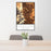 24x36 Colorado Springs Colorado Map Print Portrait Orientation in Ember Style Behind 2 Chairs Table and Potted Plant