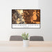 24x36 Colorado Springs Colorado Map Print Landscape Orientation in Ember Style Behind 2 Chairs Table and Potted Plant