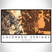 Colorado Springs Colorado Map Print Landscape Orientation in Ember Style With Shaded Background