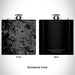 Rendered View of Colorado Springs Colorado Map Engraving on 6oz Stainless Steel Flask in Black