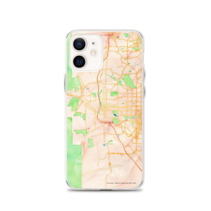 Custom Colorado Springs Colorado Map iPhone 12 Phone Case in Watercolor