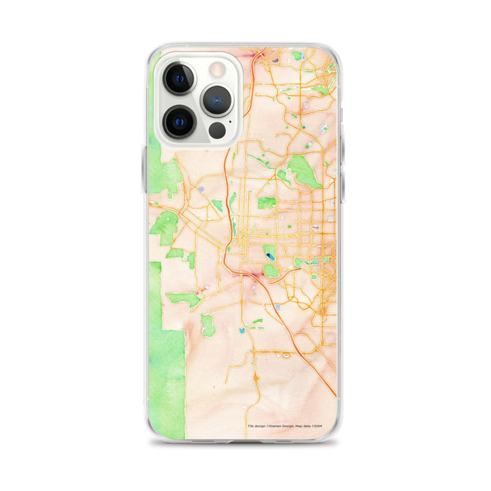 Custom Colorado Springs Colorado Map iPhone 12 Pro Max Phone Case in Watercolor