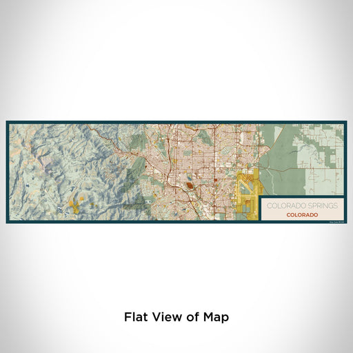 Flat View of Map Custom Colorado Springs Colorado Map Enamel Mug in Woodblock