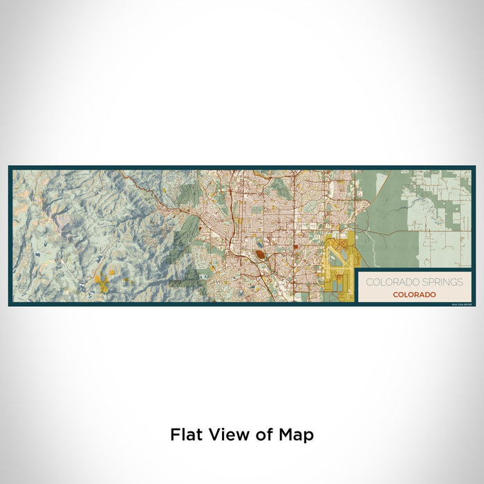 Flat View of Map Custom Colorado Springs Colorado Map Enamel Mug in Woodblock
