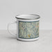 Left View Custom Colorado Springs Colorado Map Enamel Mug in Woodblock