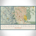 Colorado Springs Colorado Map Print Landscape Orientation in Woodblock Style With Shaded Background