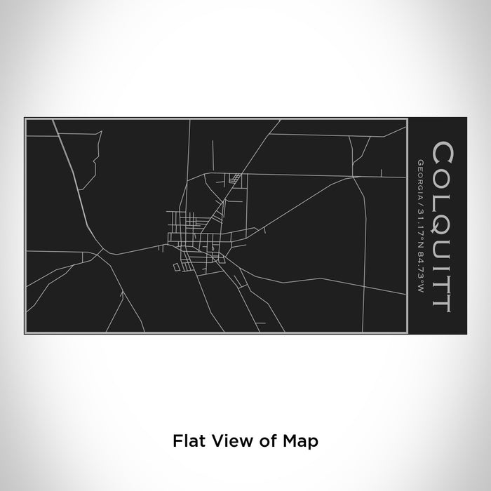 Rendered View of Colquitt Georgia Map Engraving on 17oz Stainless Steel Insulated Cola Bottle in Black