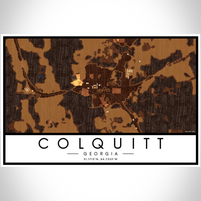 Colquitt Georgia Map Print Landscape Orientation in Ember Style With Shaded Background