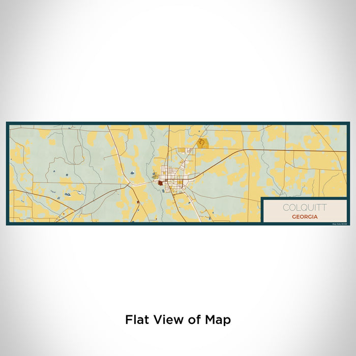 Flat View of Map Custom Colquitt Georgia Map Enamel Mug in Woodblock