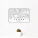 12x18 Colton California Map Print Landscape Orientation in Classic Style With Small Cactus Plant in White Planter
