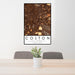 24x36 Colton California Map Print Portrait Orientation in Ember Style Behind 2 Chairs Table and Potted Plant