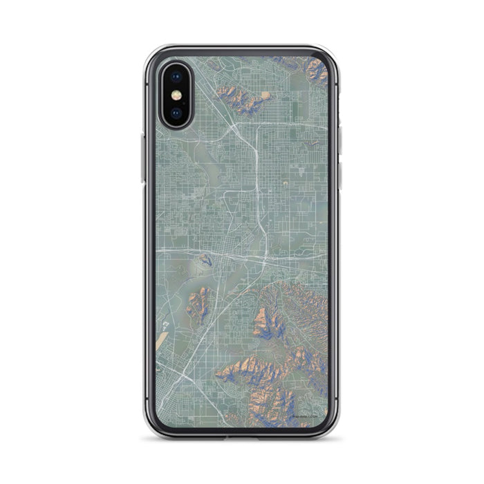 Custom iPhone X/XS Colton California Map Phone Case in Afternoon