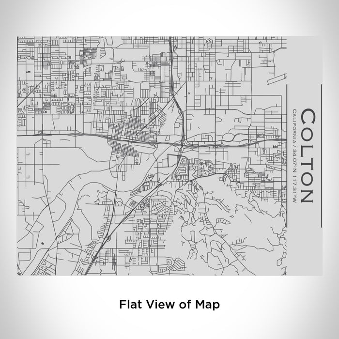 Rendered View of Colton California Map Engraving on 20oz Stainless Steel Insulated Bottle with Bamboo Top