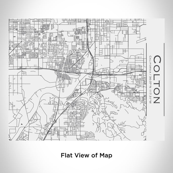Rendered View of Colton California Map Engraving on 20oz Stainless Steel Insulated Bottle with Bamboo Top in White