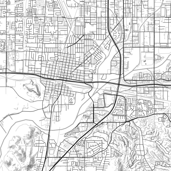 Colton California Map Print in Classic Style Zoomed In Close Up Showing Details