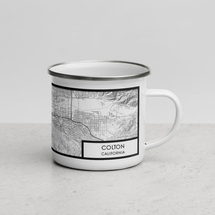 Right View Custom Colton California Map Enamel Mug in Classic