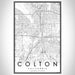 Colton California Map Print Portrait Orientation in Classic Style With Shaded Background