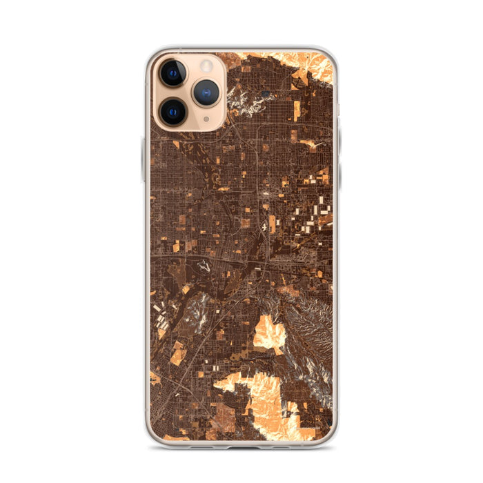 Custom iPhone 11 Pro Max Colton California Map Phone Case in Ember