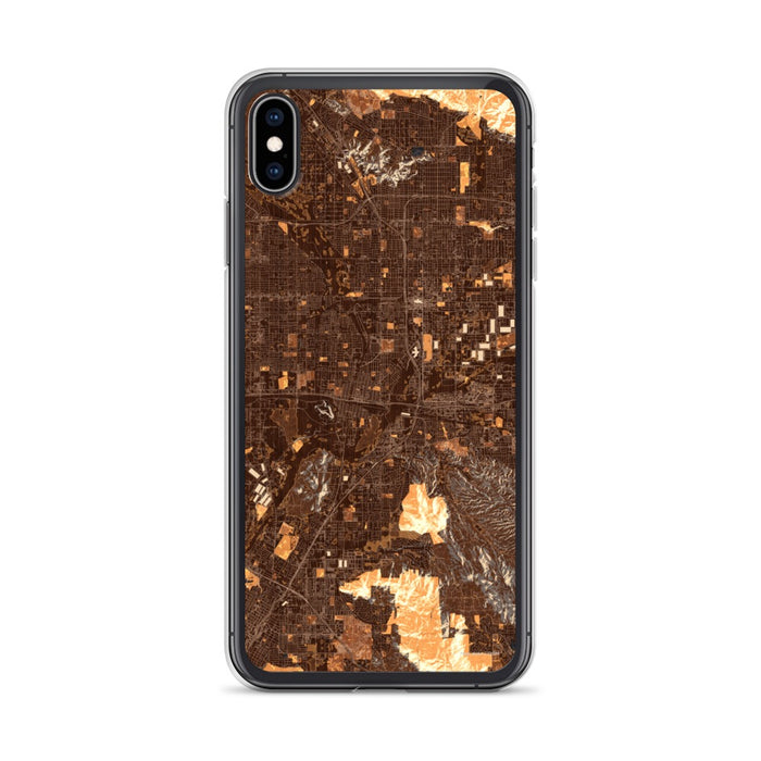 Custom iPhone XS Max Colton California Map Phone Case in Ember