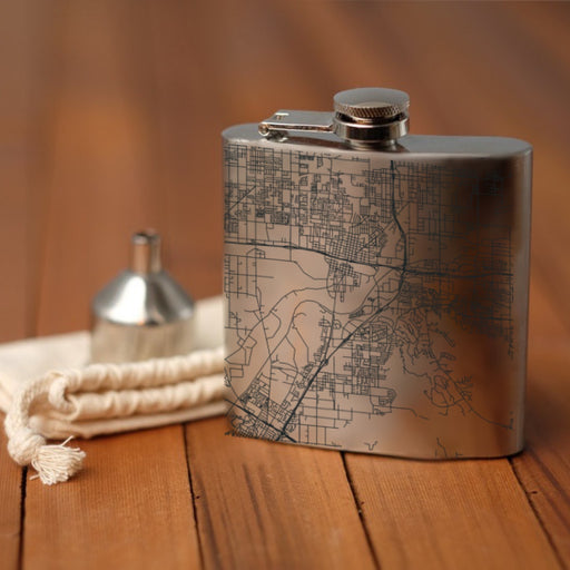 Colton California Custom Engraved City Map Inscription Coordinates on 6oz Stainless Steel Flask