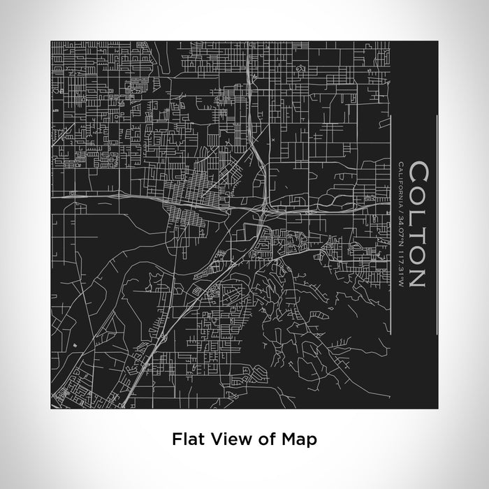 Rendered View of Colton California Map Engraving on 17oz Stainless Steel Insulated Tumbler in Black