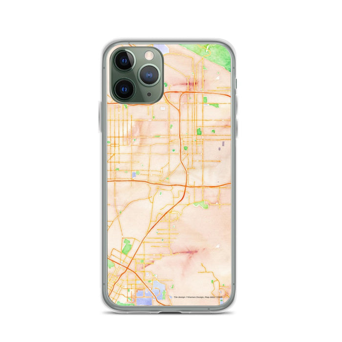 Custom iPhone 11 Pro Colton California Map Phone Case in Watercolor