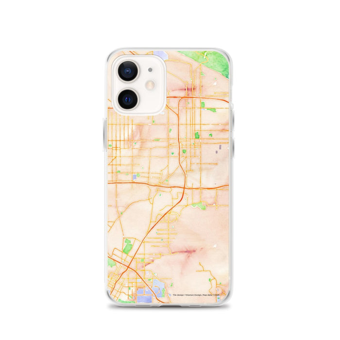 Custom iPhone 12 Colton California Map Phone Case in Watercolor