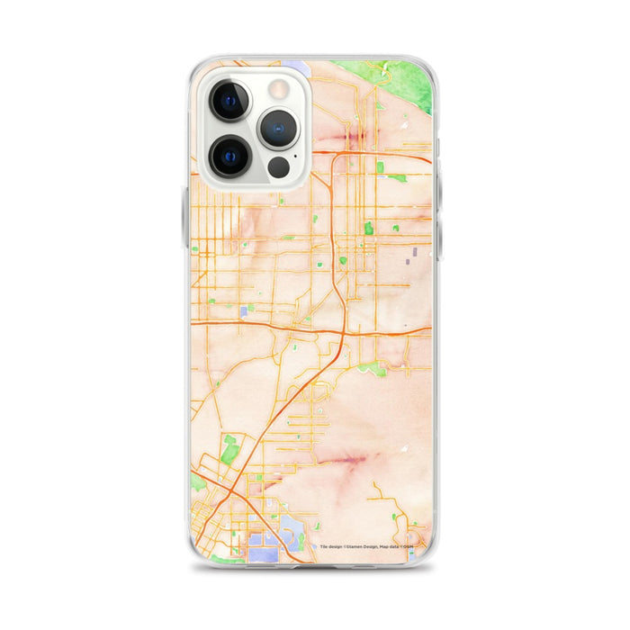 Custom iPhone 12 Pro Max Colton California Map Phone Case in Watercolor