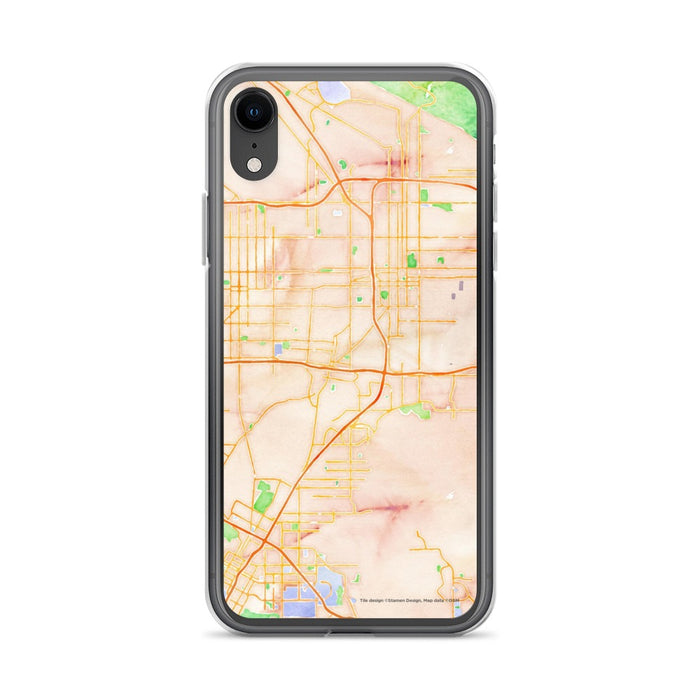 Custom iPhone XR Colton California Map Phone Case in Watercolor
