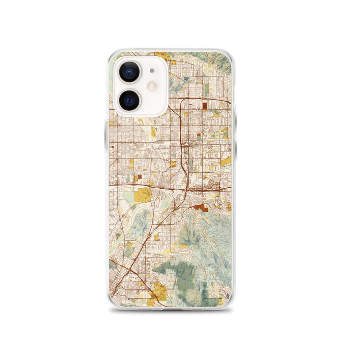 Custom iPhone 12 Colton California Map Phone Case in Woodblock