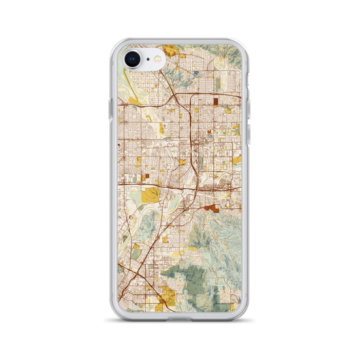 Custom iPhone SE Colton California Map Phone Case in Woodblock