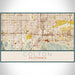Colton California Map Print Landscape Orientation in Woodblock Style With Shaded Background