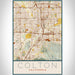 Colton California Map Print Portrait Orientation in Woodblock Style With Shaded Background