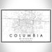 Columbia Missouri Map Print Landscape Orientation in Classic Style With Shaded Background