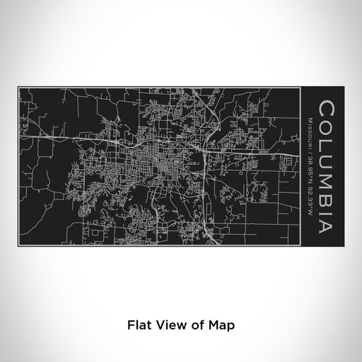 Rendered View of Columbia Missouri Map Engraving on 17oz Stainless Steel Insulated Cola Bottle in Black