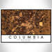 Columbia Missouri Map Print Landscape Orientation in Ember Style With Shaded Background