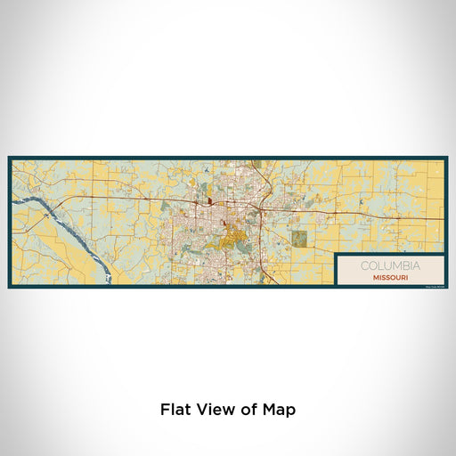 Flat View of Map Custom Columbia Missouri Map Enamel Mug in Woodblock