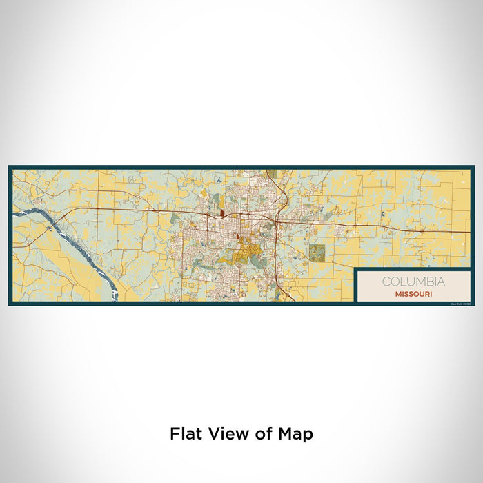 Flat View of Map Custom Columbia Missouri Map Enamel Mug in Woodblock