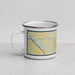 Left View Custom Columbia Missouri Map Enamel Mug in Woodblock