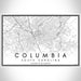 Columbia South Carolina Map Print Landscape Orientation in Classic Style With Shaded Background
