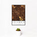 12x18 Columbia South Carolina Map Print Portrait Orientation in Ember Style With Small Cactus Plant in White Planter