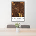 24x36 Columbia South Carolina Map Print Portrait Orientation in Ember Style Behind 2 Chairs Table and Potted Plant
