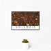 12x18 Columbia South Carolina Map Print Landscape Orientation in Ember Style With Small Cactus Plant in White Planter