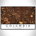 Columbia South Carolina Map Print Landscape Orientation in Ember Style With Shaded Background