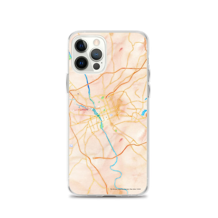 Custom Columbia South Carolina Map iPhone 12 Pro Phone Case in Watercolor