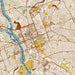 Columbia South Carolina Map Print in Woodblock Style Zoomed In Close Up Showing Details