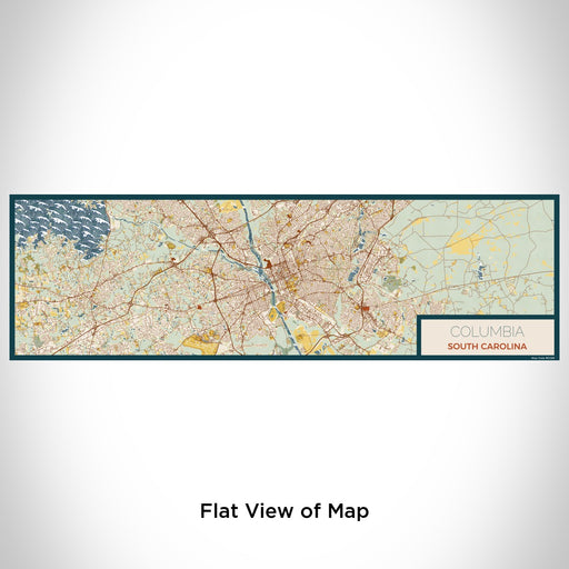 Flat View of Map Custom Columbia South Carolina Map Enamel Mug in Woodblock