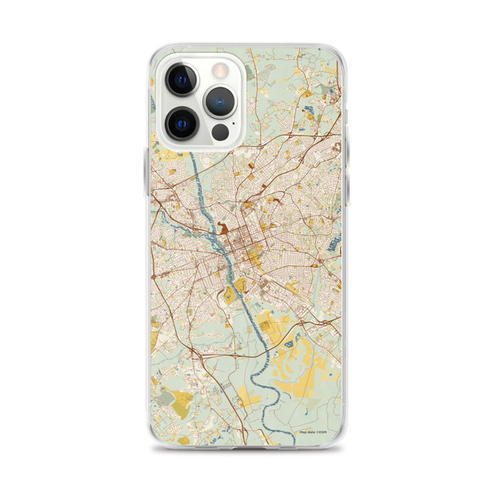 Custom Columbia South Carolina Map iPhone 12 Pro Max Phone Case in Woodblock